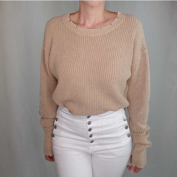 Mocha distressed sweater - Picture 4 of 5